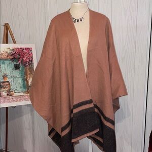 CLUB MONACO PURE WOOL WRAP SHAWL SERAPE BLANKET 64” x 33 inches